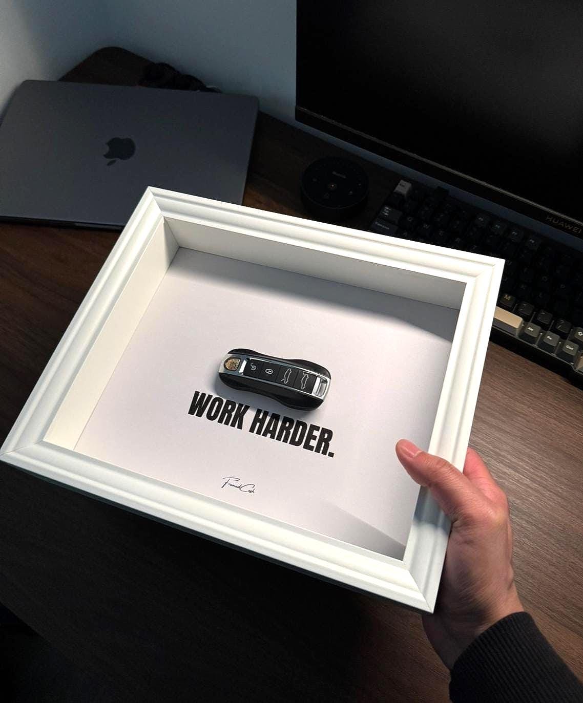 Porsche Key Frame WORK HARDER White Edition