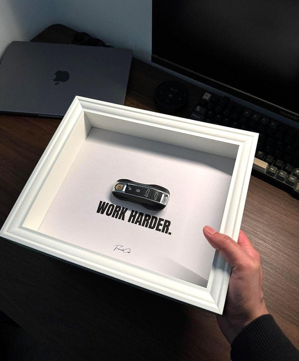 Porsche Key Frame WORK HARDER White Edition