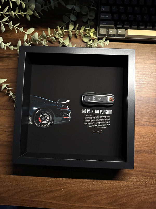 No Pain No Porsche Luxury Porsche Key Frame Wall Art